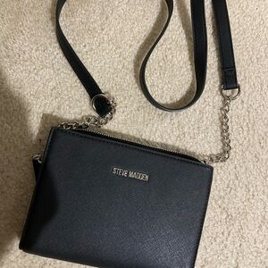 Steve Madden Black Crossbody Bag with Silver Chain